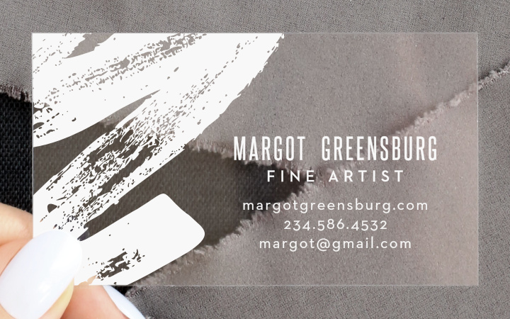 Artist Strokes Clear Business Cards