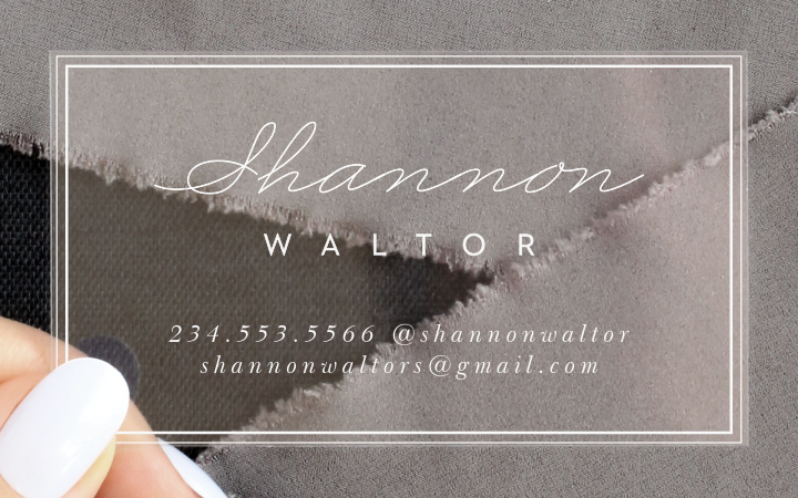 Outlined Script Clear Business Cards