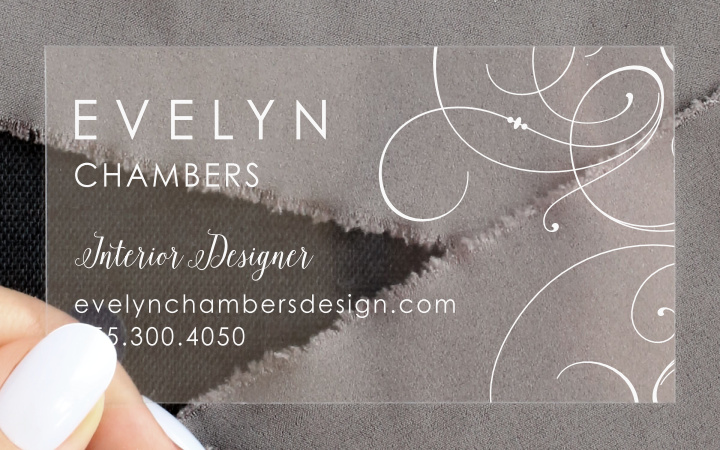 Reaching Swirls Clear Business Cards