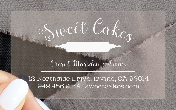 Sweet Shop Clear Business Cards