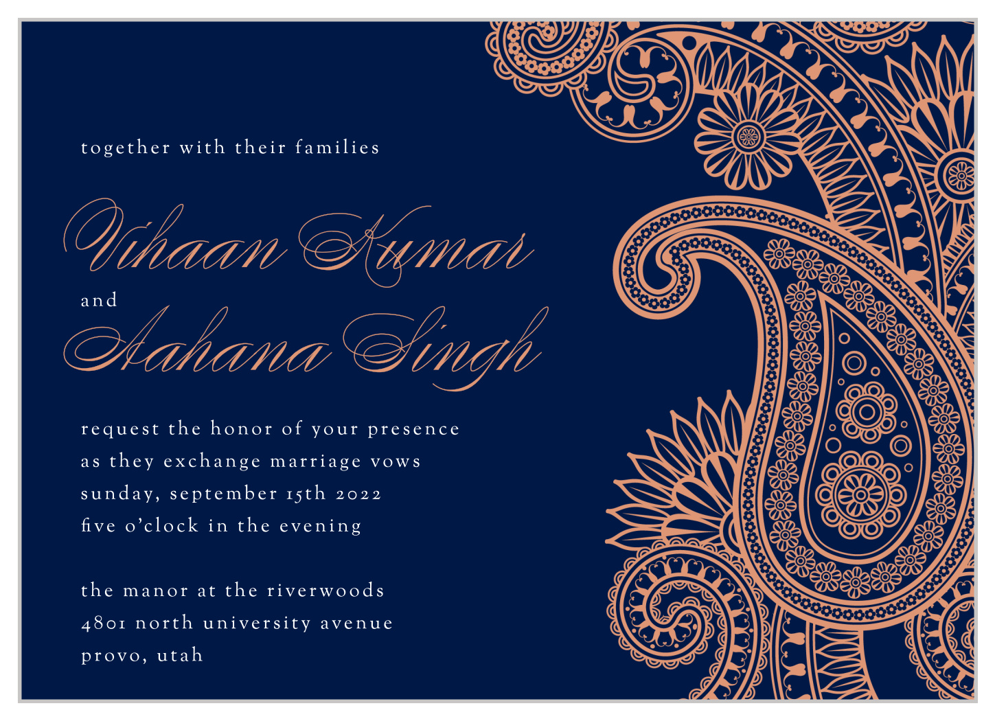 Indian Paisley Wedding Invitations