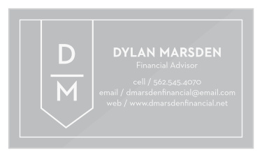 Our Bookmark Emblem Clear Business Cards feature a hanging tag that states your initials alongside your business details.