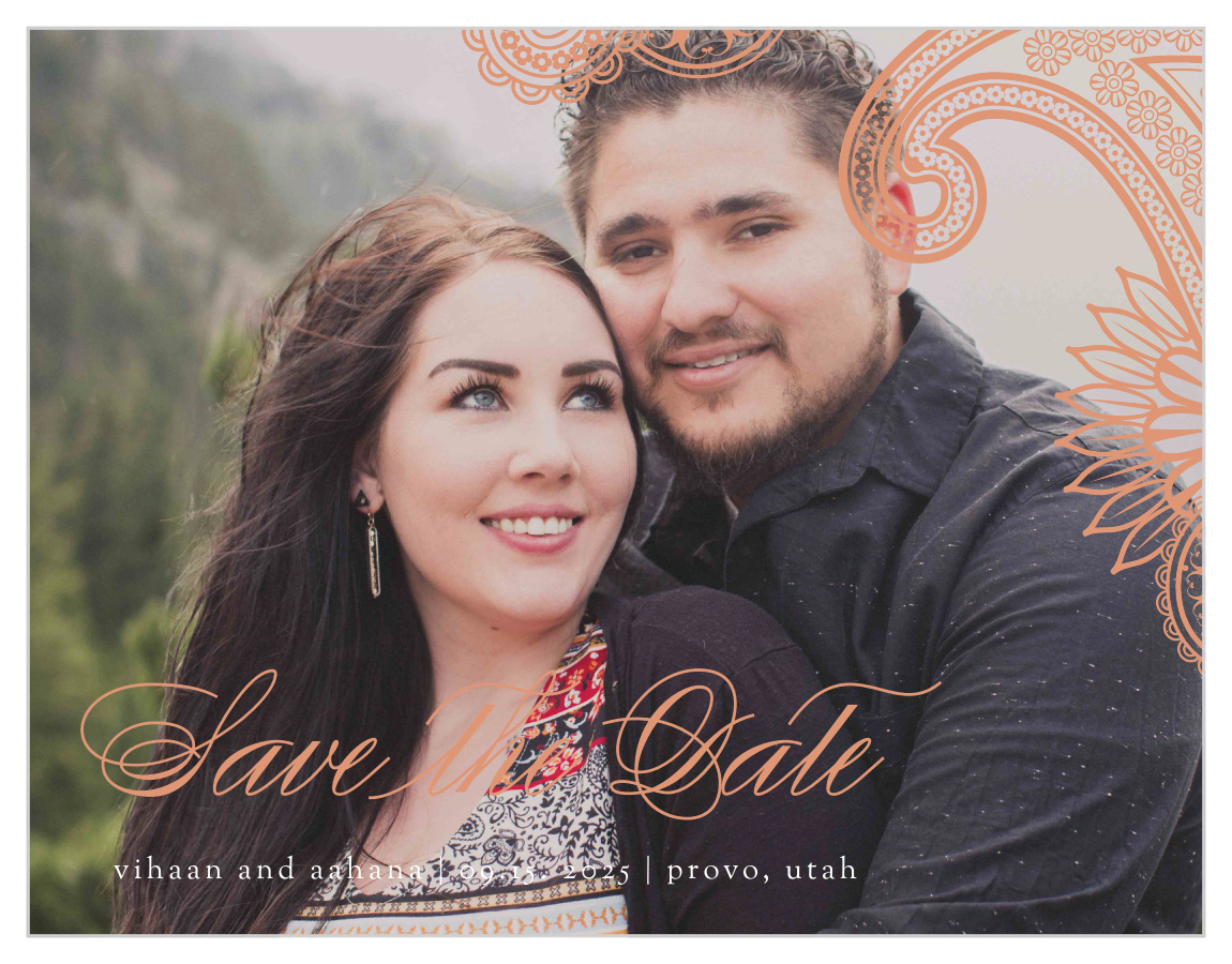 Indian Paisley Save the Date Cards