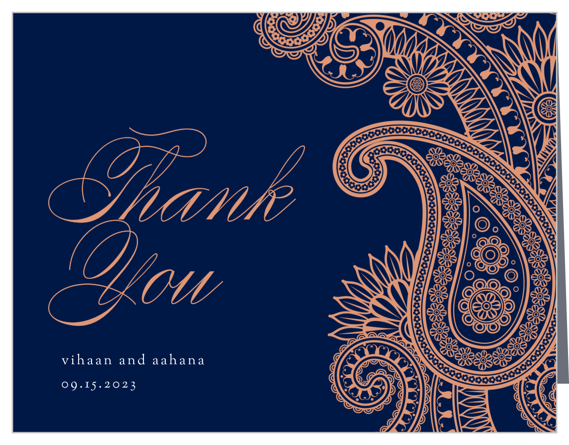 Indian Paisley Wedding Thank You Cards