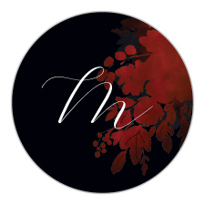 Blend your initials together on our deeply seductive Dark Florals Wedding Stickers.