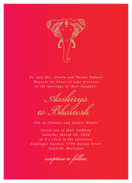 Our India Ombre Wedding Invitations are a perfectly gorgeous way to announce the special day.