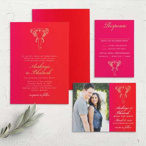 India Ombre Wedding Invitations
