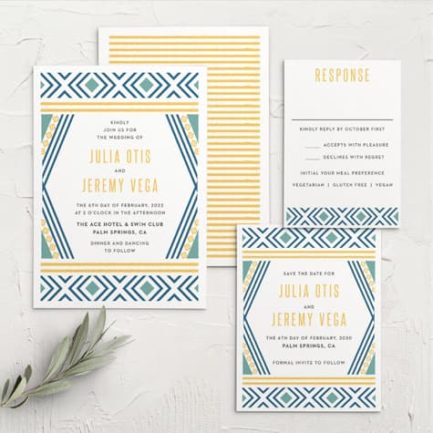 Bohemian Beach Wedding Invitations