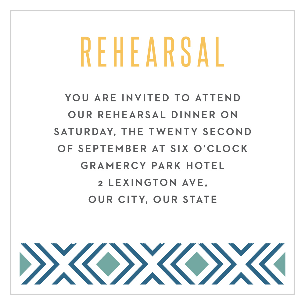 Bohemian Beach Rehearsal Cards