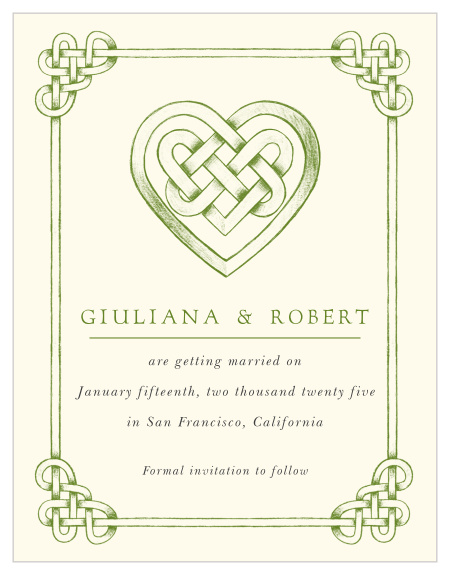 Our Celtic Knot Save the Date Cards are a perfectly charming way to announce the special day that you’ll tie the knot. 