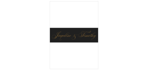 Wrap your wedding invitations Vintage Dracula Wedding Belly Bands for the perfect finish to your beautiful beginnings. Flowing, swirling calligraphy spells out your names in bronze against the gothic-black background, creating an irresistibly seductive first glimpse at your wedding style.