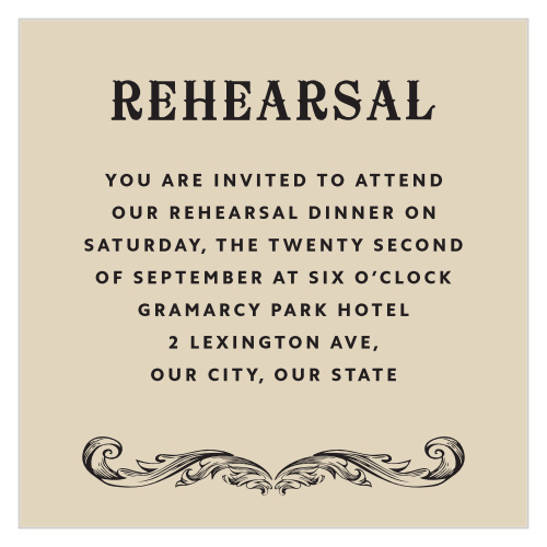 Our Victorian Type Rehearsal Cards have the antique, classic look that you've been searching for.