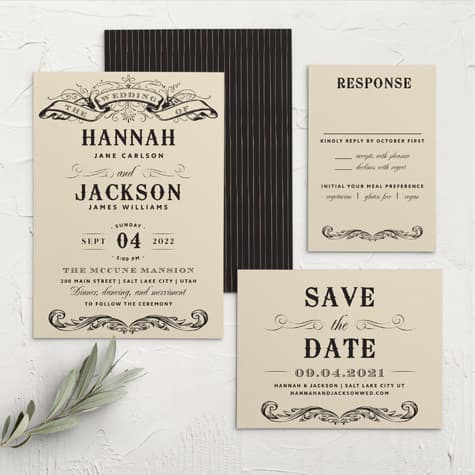 Victorian Type Wedding Invitations