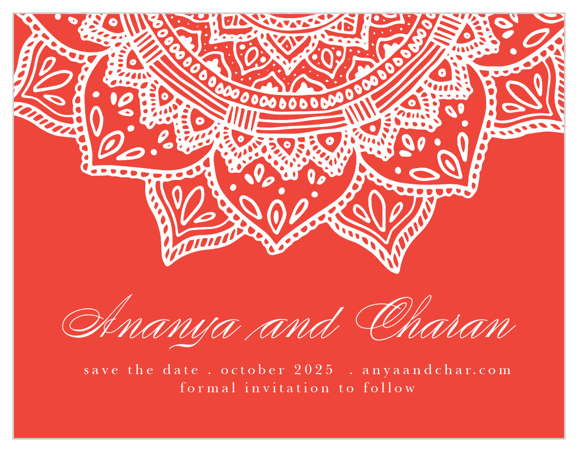 Indian Mandala Save the Date Cards by Basic Invite