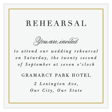 Practice makes perfect! Our Polka Dot Passion Rehearsal Cards gather family and friends the night before the wedding to ensure everything goes perfectly!