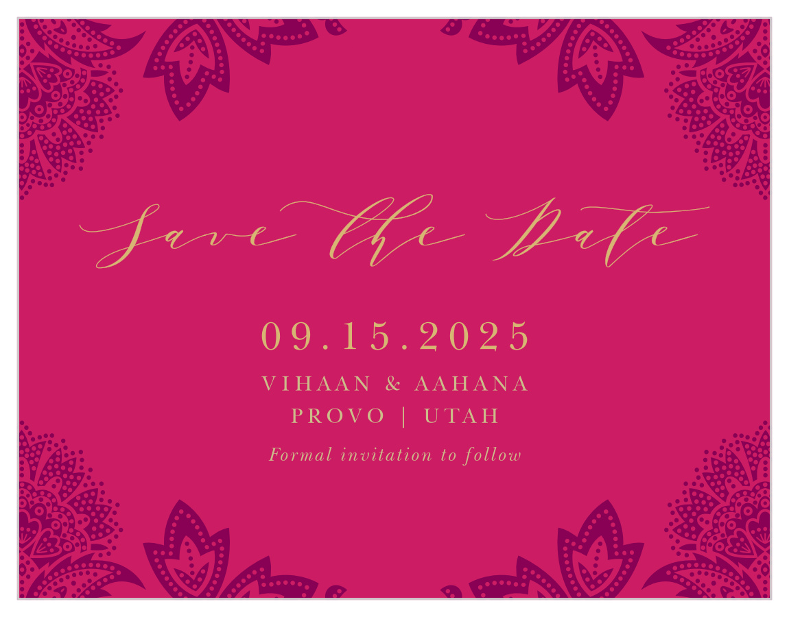 Indian Henna Save the Date Cards