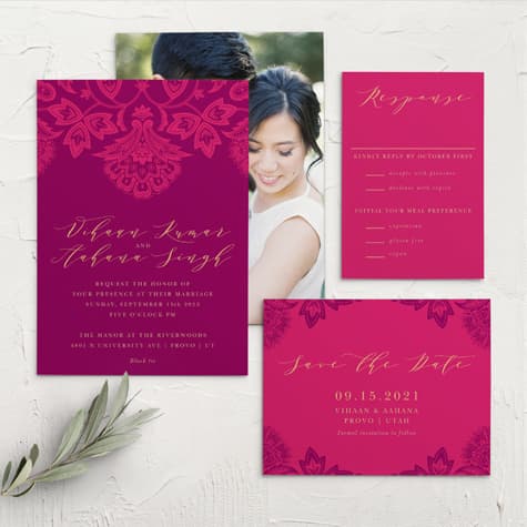 Indian Henna Wedding Invitations
