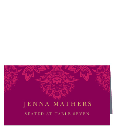 Indian Henna Place Cards help your dearest friends and family find their way to their seats in the gorgeous styling of your choice.