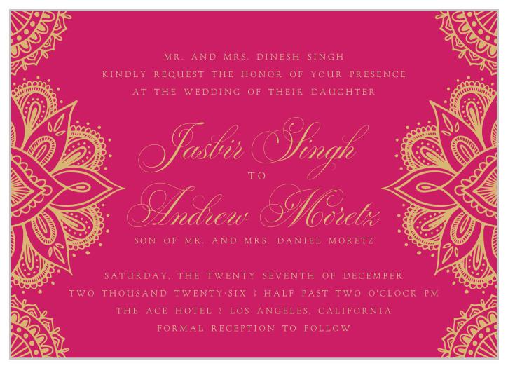Our Hindu Celebration Wedding Invitations are lush and full of life.