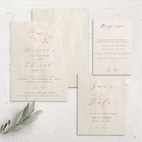Woodland Monogram Wedding Invitations