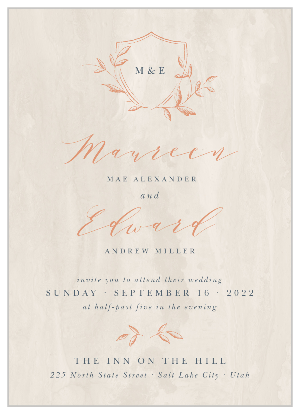 Woodland Monogram Wedding Invitations