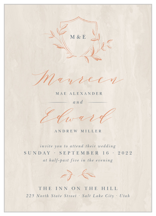 Blooming Monogram Wedding Invitations by Basic Invite