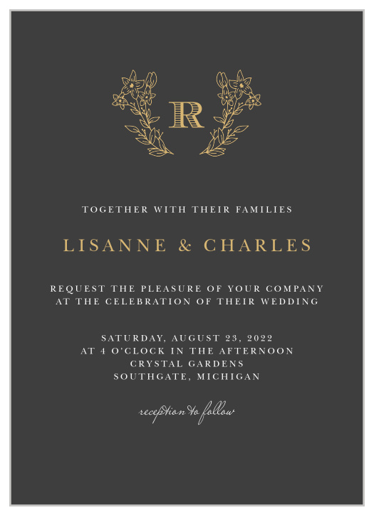 Minimalist Monogram Wedding Invitations by Basic Invite