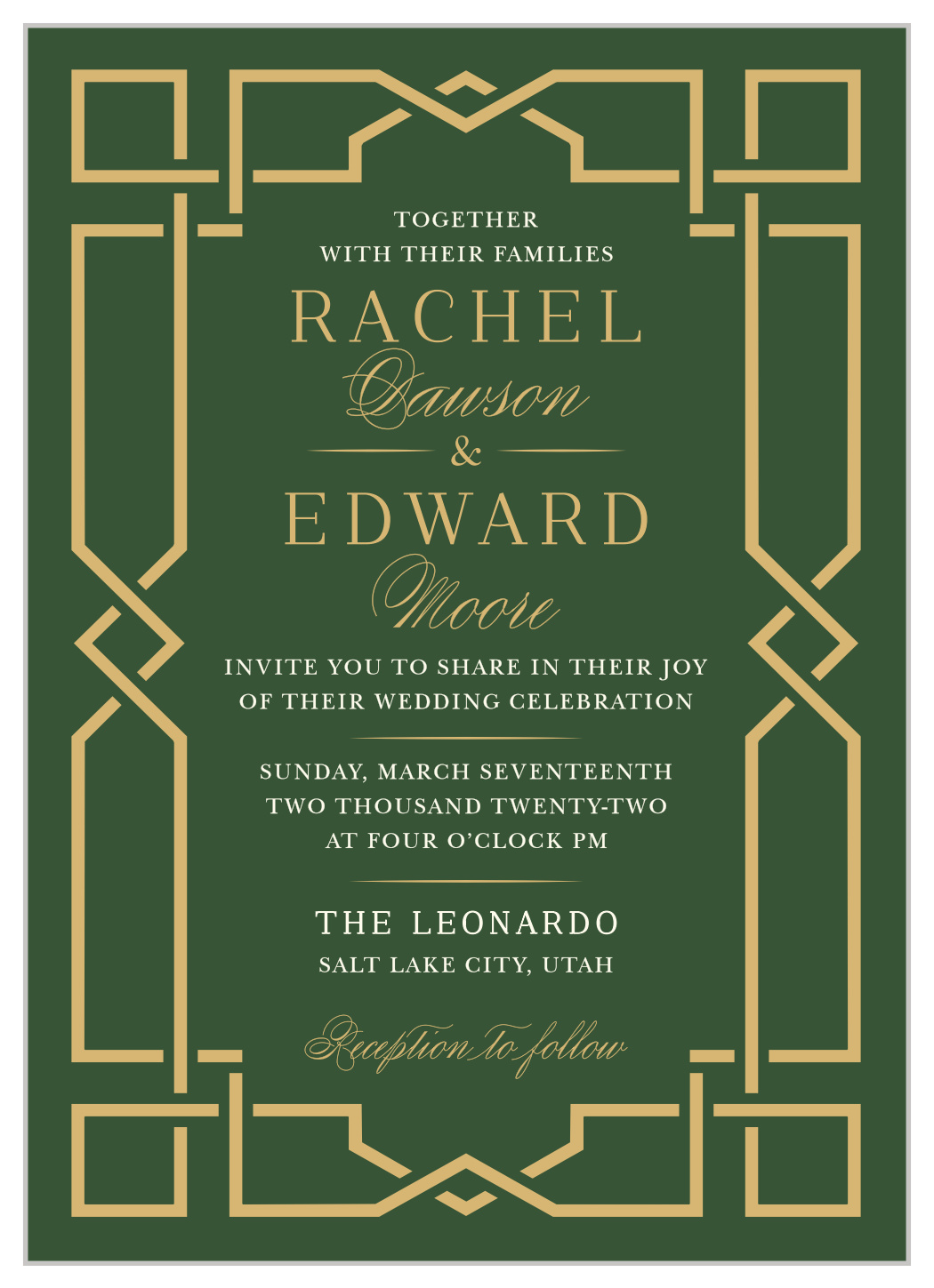 Emerald Border Wedding Invitations