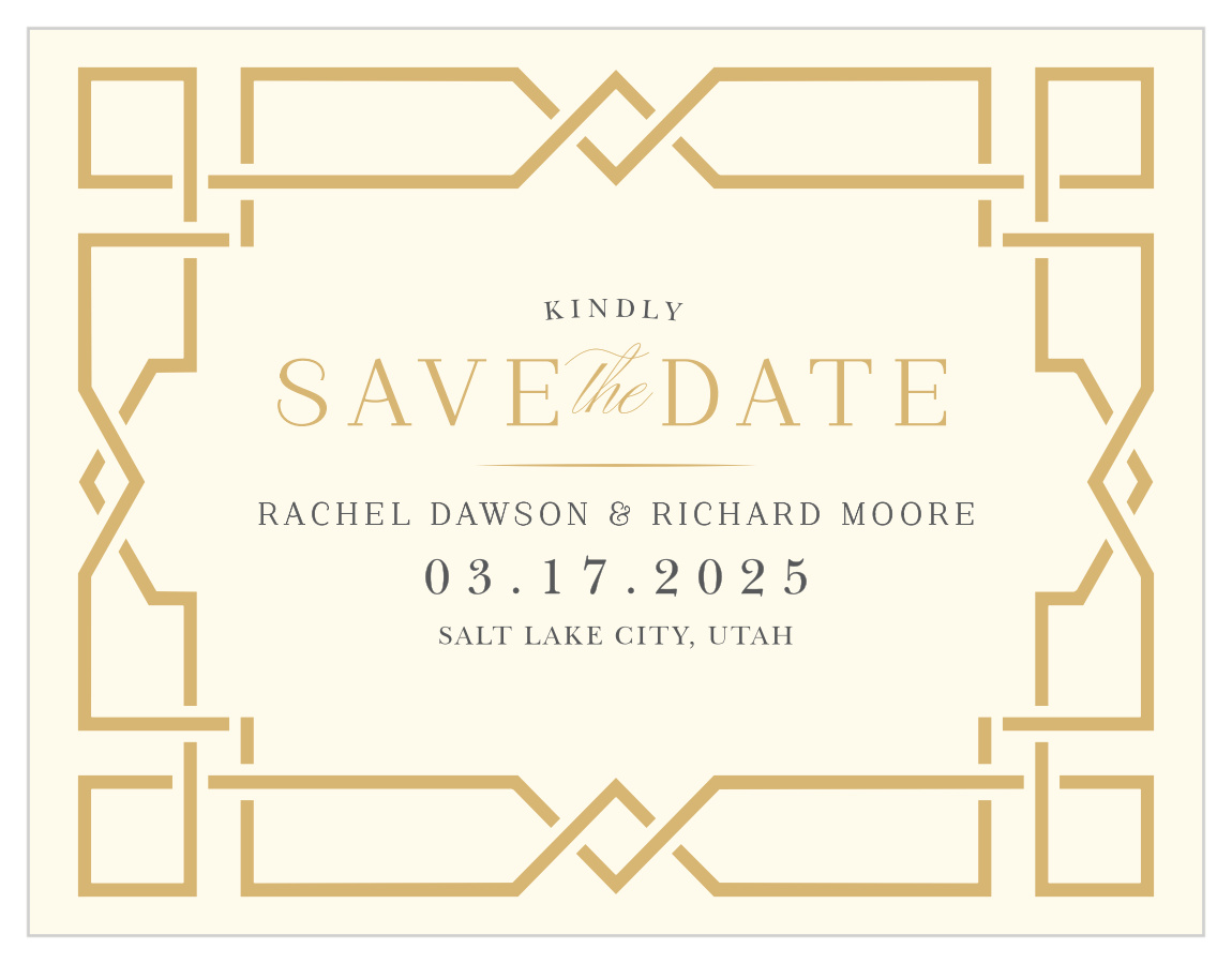 Emerald Border Save the Date Cards