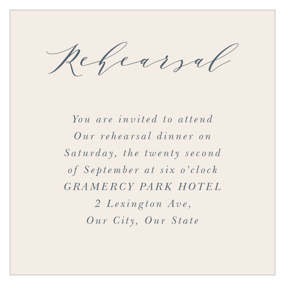 Woodland Monogram Rehearsal Cards