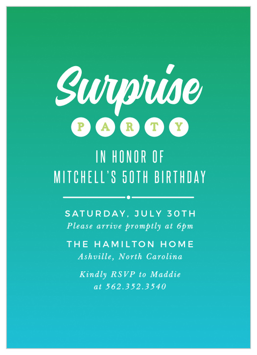 Is it almost time to celebrate that special 50th birthday in you or your loved one's life? Our Ombre Celebration Milestone Birthday Party Invitations are here to spread the word!