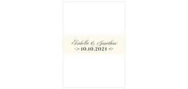Wrap your antiquated wedding invitations in the complementary style of our Vintage Admission Wedding Belly Bands. Classic cursive spells out your names above your wedding date in an elegant lettering, each against a cream background that's just a few shades lighter than the invitations underneath.