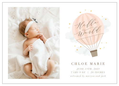 Welcome Baby Girl Birth Announcements