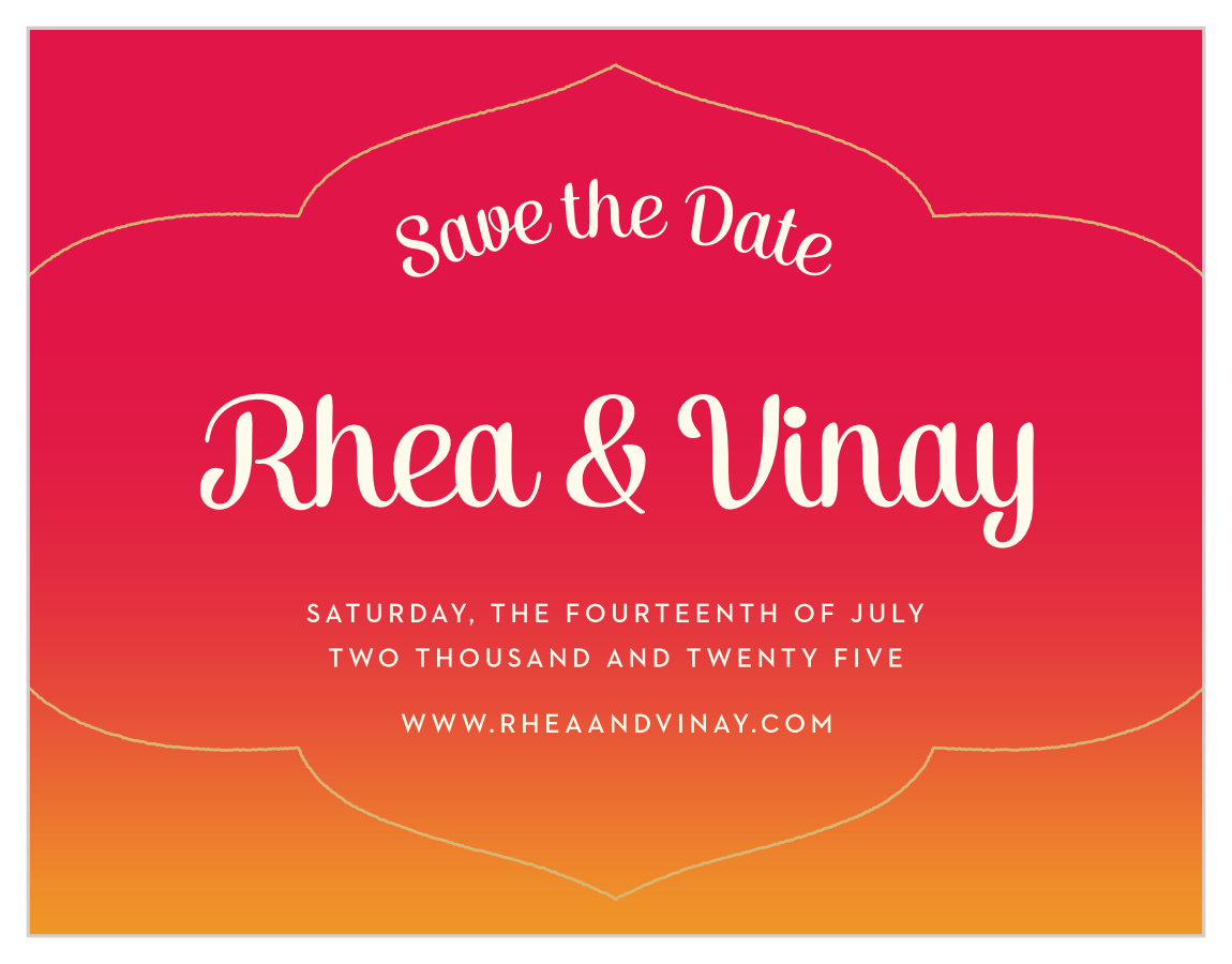 Indian Sunset Save the Date Cards