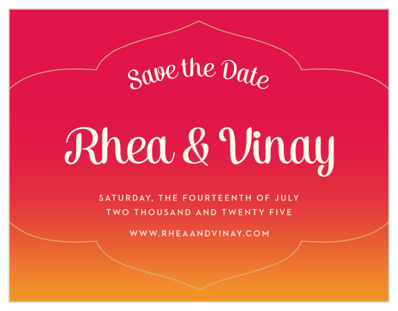 Use your Indian Sunset Save-the-Date Magnets to let you know your big day is on the way!