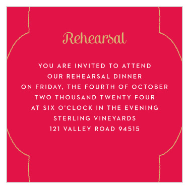 Make sure all your guests make it to your rehearsal dinner with the Indian Sunsets Rehearsal Cards!  