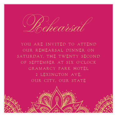Our Hindu Celebration Rehearsal Cards are lush and full of life. 