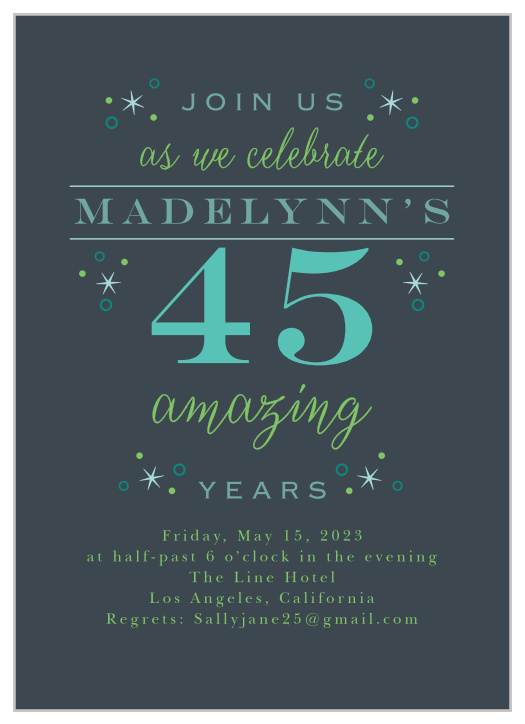 Is it almost time to celebrate that special milestone in you or your loved one's life? Our Confetti Burst Milestone Birthday Party Invitations are here to spread the word!