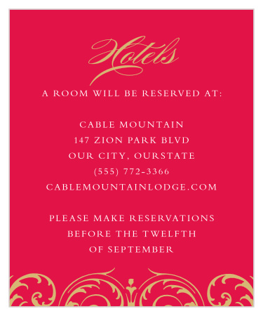 Offer your guests your personal recommendations on our stunningly elegant Embellished Love Accommodation Cards.