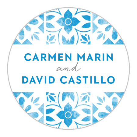 Mexican Tiles Wedding Stickers