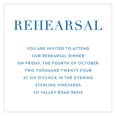 Get your guests ready for a great night with our Beach Blanket Rehearsal Cards!