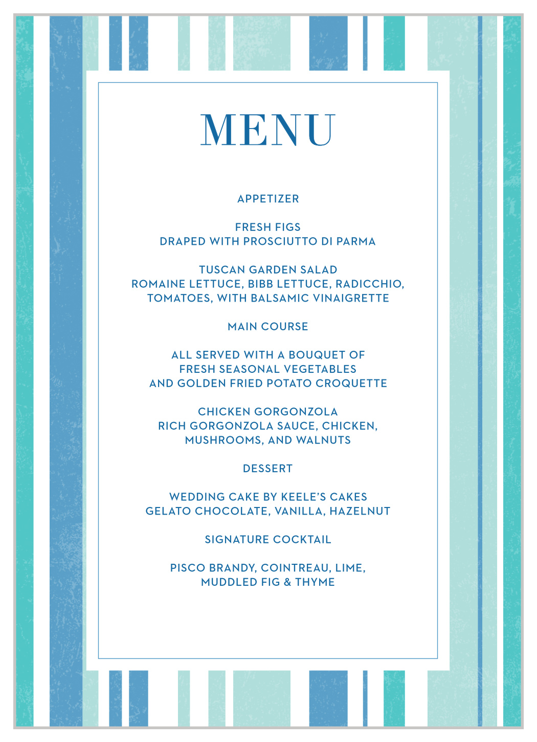 Beach Blanket Wedding Menus by Basic Invite