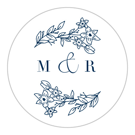 Floral Heart Wedding Stickers