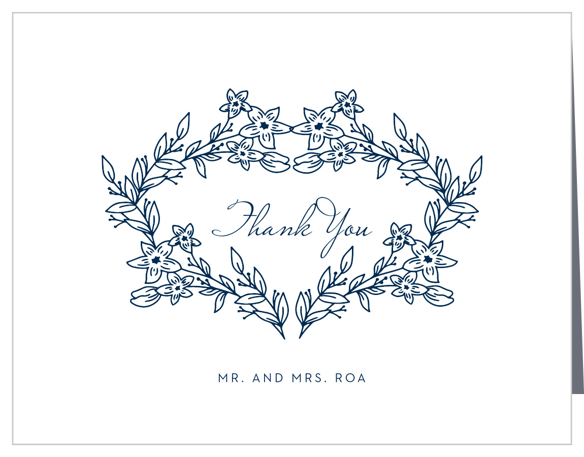Floral Heart Wedding Thank You Cards