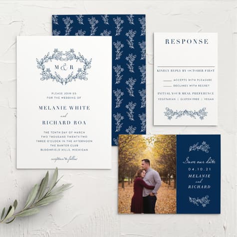 Floral Heart Wedding Invitations