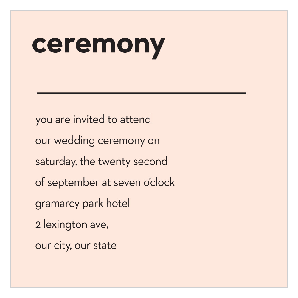 Minimal Type Ceremony Cards