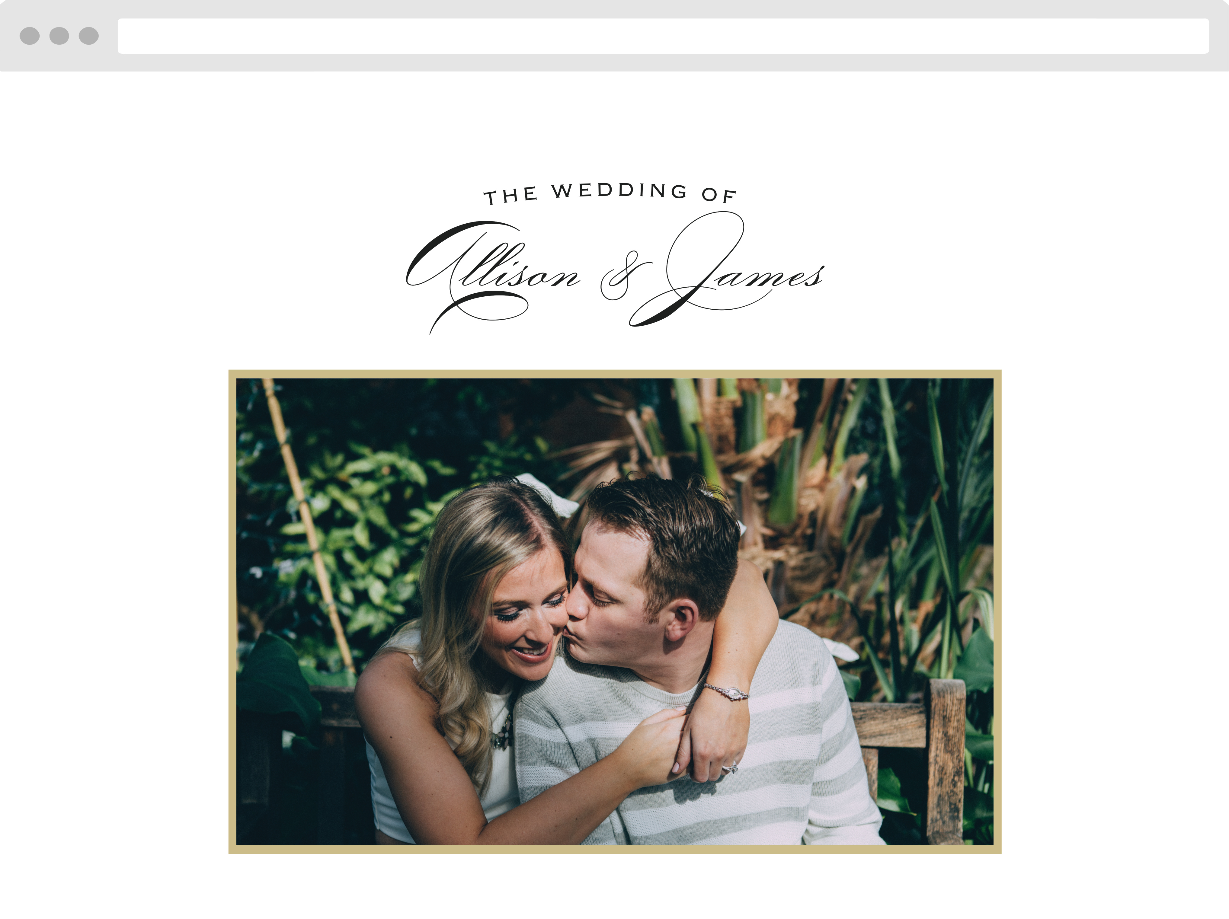 Starburst Frame Wedding Website