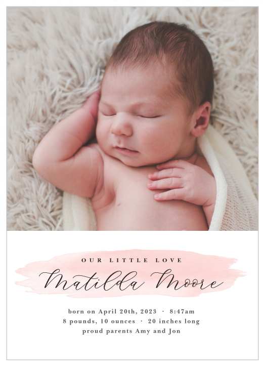 Birth announcement no sales photo