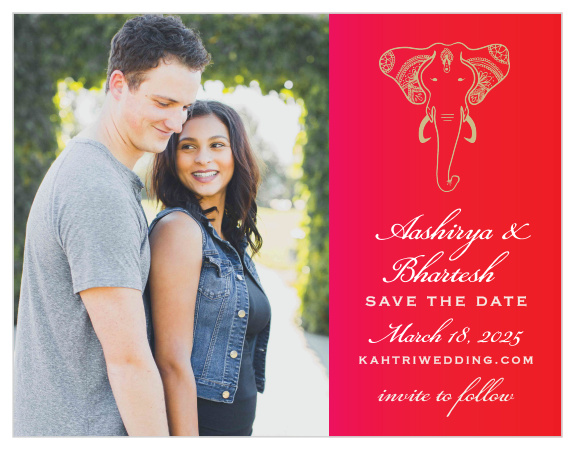 Our India Ombre Save the Date Cards are a perfectly gorgeous way to announce the special day.
