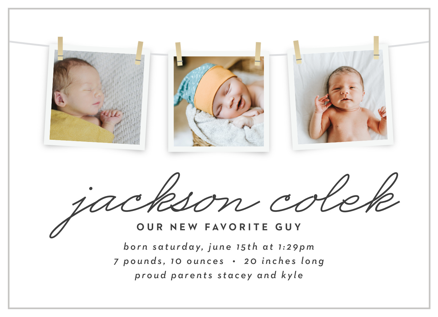 Baby Squares Birth Announcements